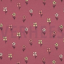 WAFELJERSEY BLOEMEN BORDEAUXROOD (thumbnail)