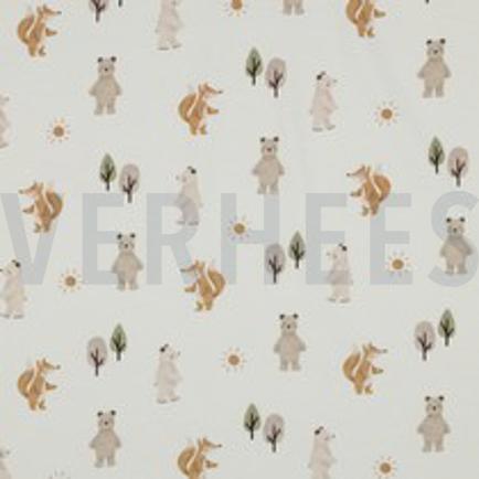 JERSEY DIGITAL ANIMAUX DE LA FORÊT BLANC (thumbnail)