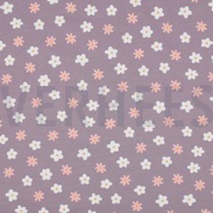 JERSEY GOTS CANARDS ET FLEURS MAUVE (thumbnail)