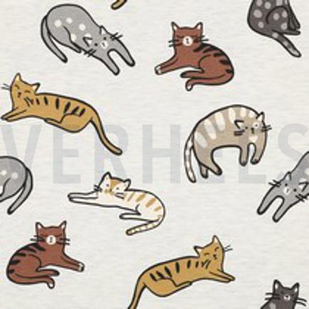 JERSEY GEMÊLEERD KATTEN ECRU (thumbnail)