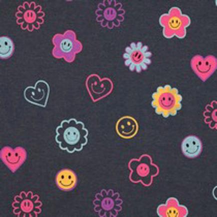 JERSEY MELANGE GLITTER HAPPY FACES INDIGO (thumbnail)