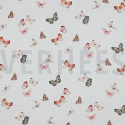 MUSSELIN DIGITAL SCHMETTERLINGE WEISS (thumbnail)