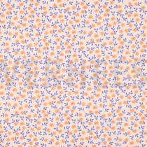 BAUMWOLLE POPELINE GOTS BLUMEN PFIRSICH (thumbnail)
