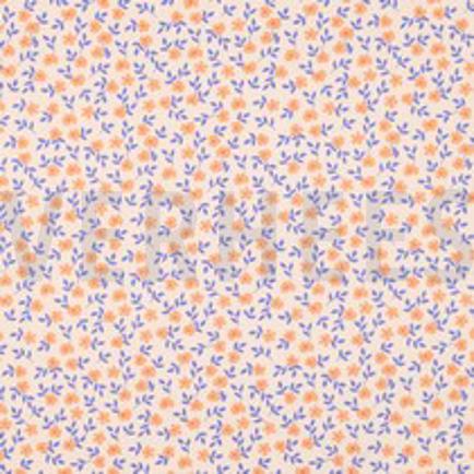 BAUMWOLLE POPELINE GOTS BLUMEN PFIRSICH (thumbnail)