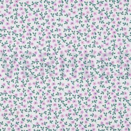 BAUMWOLLE POPELINE GOTS BLUMEN WEISS (thumbnail)