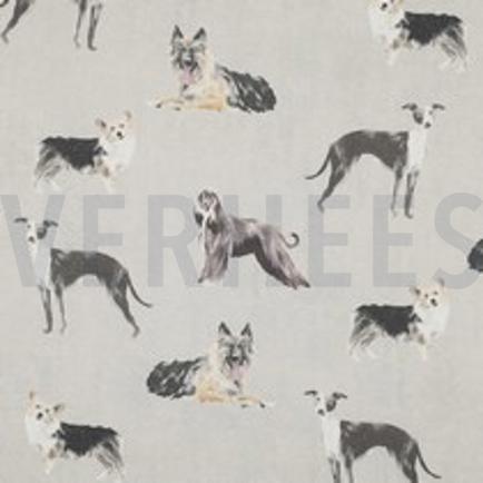 TOILE DÉCORATION DIGITAL CHIENS ÉCRU (thumbnail)