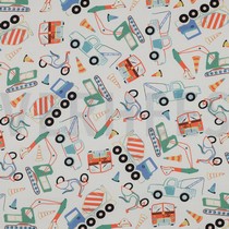 POPELINE DE COTON VÉHICULES DE TRAVAIL BLANC CASSÉ (thumbnail)