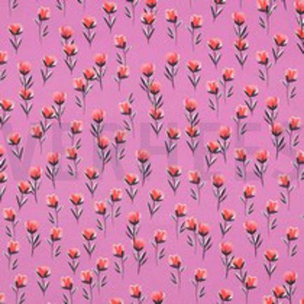FINE POPLIN DIGITAL FLOWERS FUCHSIA (thumbnail)