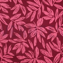 COTON SATIN FEUILLES BORDEAUX (thumbnail)
