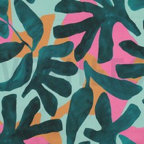 COTON SATIN DIGITAL FEUILLES VERT (thumbnail)