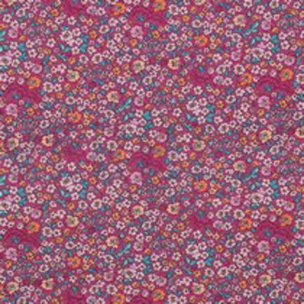 FINE POPLIN DIGITAL FLOWERS FUCHSIA (thumbnail)