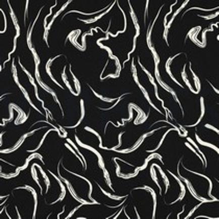 VISCOSE ROSELLA STRETCH ABSTRACT BLACK (thumbnail)