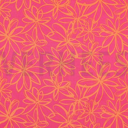 VISCOSE ROSELLA STRETCH FLOWERS FUCHSIA (thumbnail)