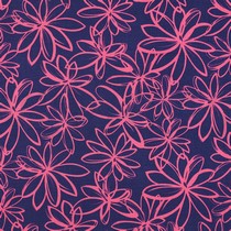 VISCOSE ROSELLA STRETCH FLOWERS NAVY (thumbnail)