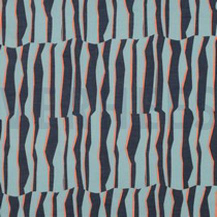 COTTON VOILE GEOMETRIC LIGHT PETROL (thumbnail)