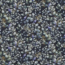 VISCOSE POPELINE STRETCH DIGITAL FEUILLES BLEU MARINE (thumbnail)