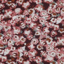 VISCOSE POPLIN STRETCH DIGITAAL BLOEMEN BORDEAUX (thumbnail)