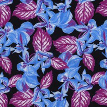 VISCOSE RADIANCE DIGITAL FEUILLES NOIR (thumbnail)