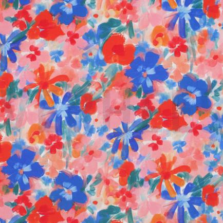 VISCOSE RADIANCE DIGITAL FLEURS ROSE (thumbnail)