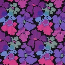 VISKOSE RADIANCE DIGITAL ABSTRAKTE BLUMEN SCHWARZ (thumbnail)