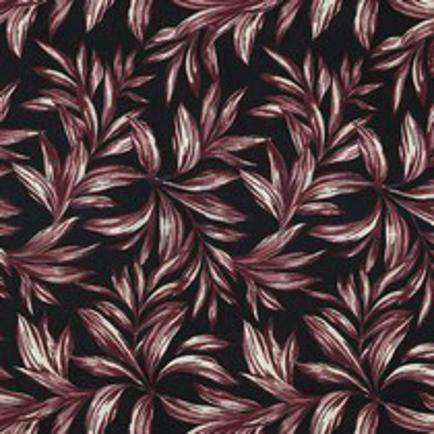 LIN VISCOSE LAVÉ FEUILLES NOIR (thumbnail)