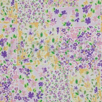 VISCOSE RADIANCE DIGITAL PATCHWORK FLEURS RAISIN/CITRON (thumbnail)