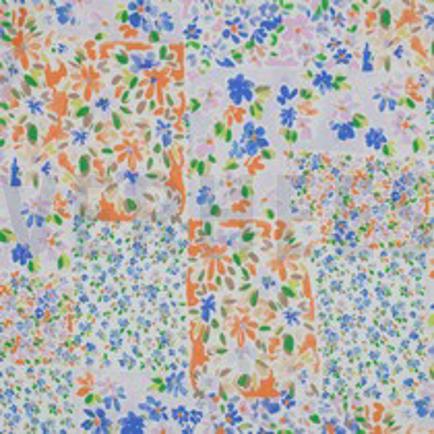 VISCOSE RADIANCE DIGITAL PATCHWORK FLEURS BLEU (thumbnail)