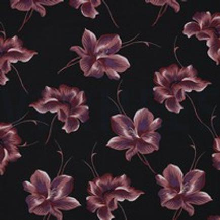 VISCOSE RADIANCE FLOWERS BLACK (thumbnail)