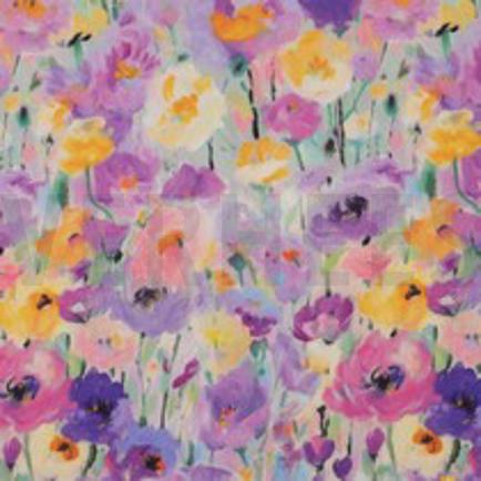 VISKOSE SATIN DIGITAL BLUMEN LAVENDEL (thumbnail)