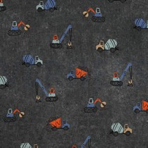 KATOENEN POPLIN DIGITAAL WERKVOERTUIGEN DONKERGRIJS (thumbnail)