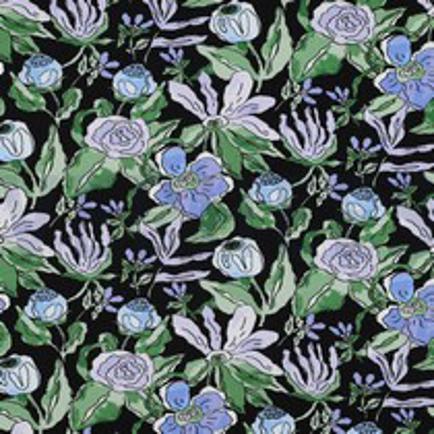 VISCOSE JERSEY DIGITAL FLEURS NOIR (thumbnail)