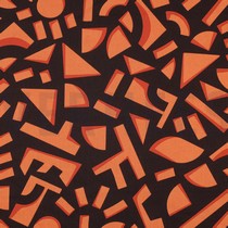 COTON SATIN GEOMETRIQUE BRUN FONCÉ (thumbnail)