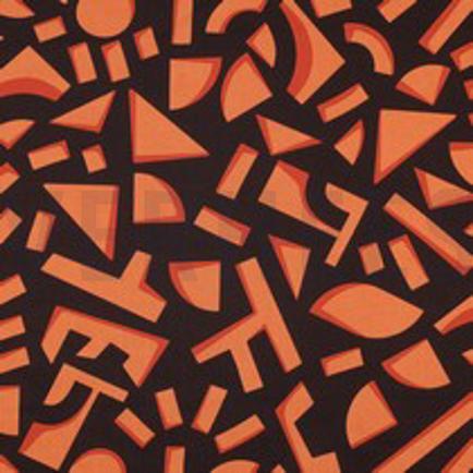BAUMWOLLE SATIN GEOMETRISCH DUNKELBRAUN (thumbnail)