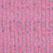 STEPPSTOFF MUSSELIN BLUMEN ZWEISEITIG FUCHSIA/HELLBLAU (thumbnail)