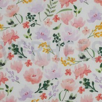 DOUBLE GAUZE DIGITAAL GROTE BLOEMEN WIT (thumbnail)