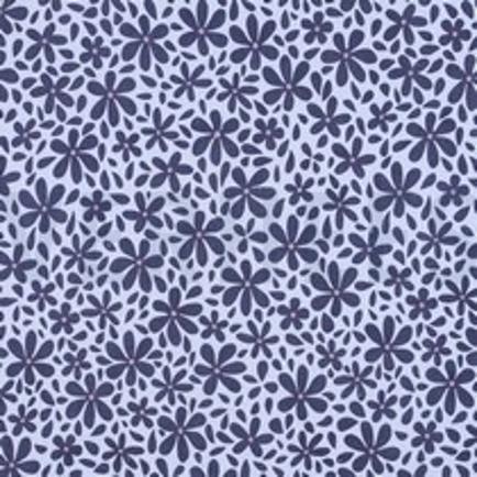 DOUBLE GAZE DE COTON FLEURS JEAN BLEU (thumbnail)