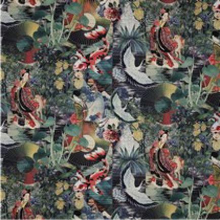 TOILE DÉCORATION DIGITAL ORIENTAL VERT ÉMERAUDE (thumbnail)