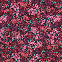 POPELINE DE COTON DIGITAL FLEURS NOIR (thumbnail)