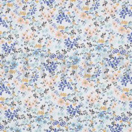 COTTON VOILE DIGITAL FLOWERS BLUE (thumbnail)