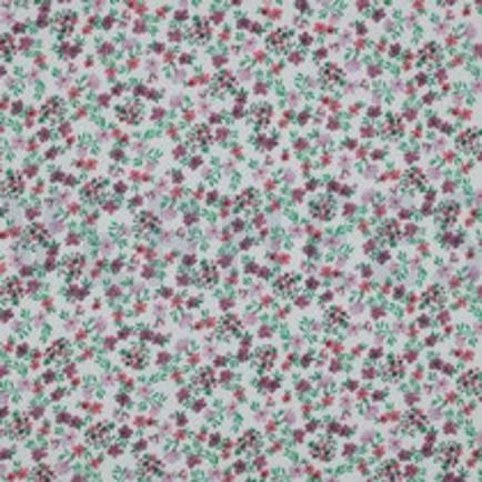 DOUBLE GAZE DE COTON GOTS DIGITAL  FLEURS RAISIN (thumbnail)