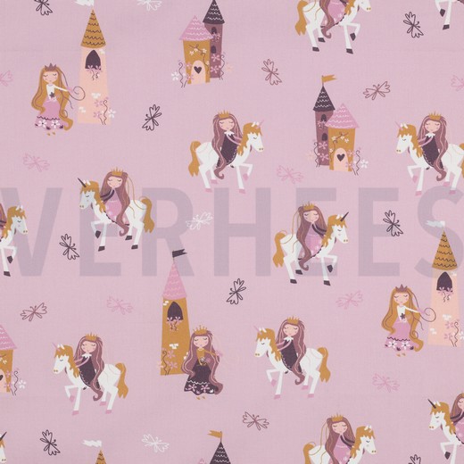 POPELINE DE COTON PRINCESSES ROSE (thumbnail)