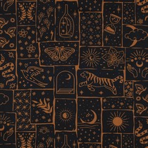 POPELINE DE COTON BOHO NOIR (thumbnail)