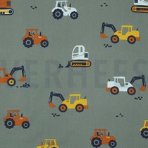 FINE POPLIN VEHICLES DARK GREEN (thumbnail)