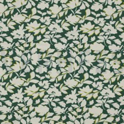 BAMBOE KATOEN JERSEY BLOEMEN SMARAGDGROEN (thumbnail)