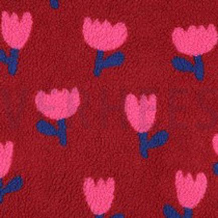 TEDDY JACQUARD FLEURS ROUGE FONCÉ (thumbnail)