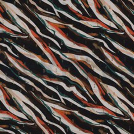 VISCOSE LUREX DIGITAL PEAU D’ANIMAL NOIR/ORANGE (thumbnail)