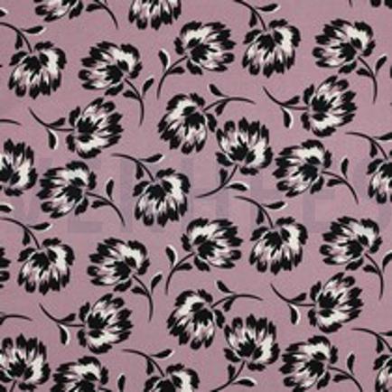 VISCOSE ROSELLA STRETCH FLOWERS GRAPE (thumbnail)