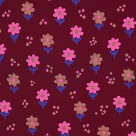 JERSEY PAILLETÉE FLEURS BORDEAUX (thumbnail)