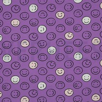 JERSEY GLOW IN THE DARK SMILEYS LILA/VIOLETT (thumbnail)