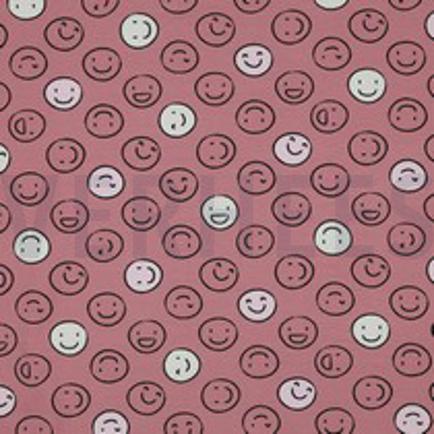JERSEY GLOW IN THE DARK SMILEYS ROUGE (thumbnail)